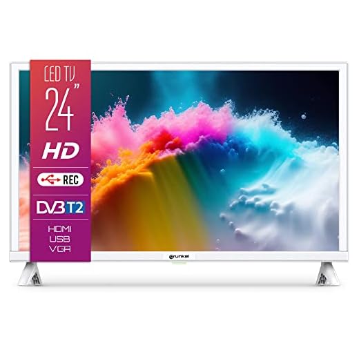 Grunkel - Televisor 24 Pulgadas - LED-2422BLANCO - Con Panel HD Ready y Sintonizador TDT Alta Definición T2. Bajo Consumo y Auto-Apagado - 24 Pulgadas – Blanco