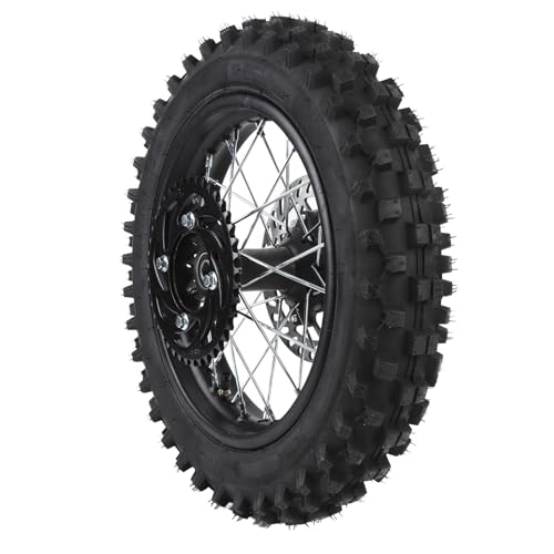 12 Zoll Dirtbike-Hinterradfelge 80/100 12 3.00 12 Hinterradreifen und Felgenschlauch 15 Mm Achse mit Bremsscheibe und 420 41T Kettenrad Premium-Qualität für Offroad-Motorräder