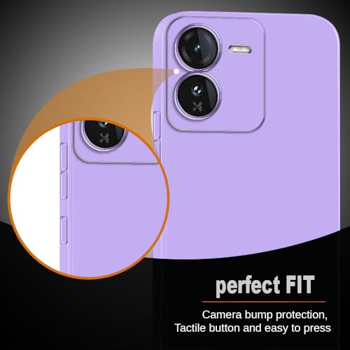 Image of Back Cover for iQOO Z9 5G | Full Camera Protection | Premium Liquid Silicon Case | Flexible Bumper Case for iQOO Z9 5G (Purple)