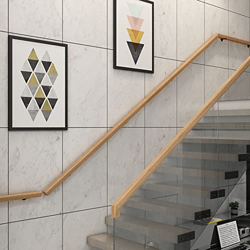 Railing escalier bois rectangulaire main courante murale 80cm
