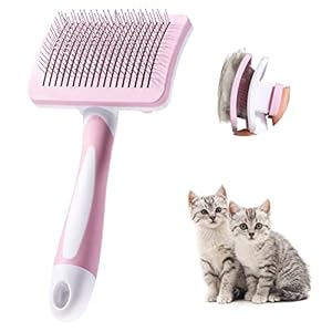 Vinabo Self-cleaning Pet Brush, Brush for Long and Short Hair, For Dogs, Cats, Effectively Eliminate Tomentosis Undercoat, Tangles, Pink