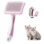 Vinabo Cat Dog Comb Brush, Cat Brush Grooming Comb, Self Cleaning Slicker Brushes, Pet Grooming Tool with Cleaning Button for Dog Shedding Tools