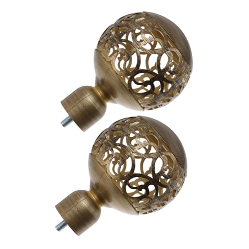 Cabilock 2Pcs Decorative Curtain Rod Caps Elegant Hollow Ball Ends for Home Decoration Curtain Rod Accessories Easy Installation Unique Design for Window Decor