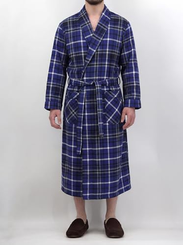 Image of Andrew Scott Mens 2 Pack Long Sleep -Sauna Robe / 100% Cotton Flannel Brush Warm Bathrobe