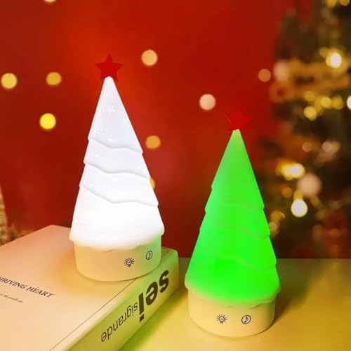 Image of Desidiya Christmas Snow Tree Silicone LED Night Light - Rechargeable Festive Decor for Kids' Bedrooms & Gift Ideas