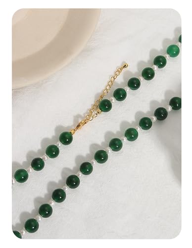 Collier agate verte plaqué or sublime votre look de bureau ou de soirée