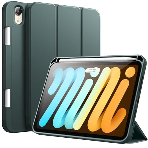 JETech Cover Case for iPad mini (A17 Pro, 2024 Model, 7th Generation) / mini 6 (2021 Model, 6th Generation), Slim Tablet Cover with Soft TPU Back, Auto Wake/Sleep (Misty Blue)