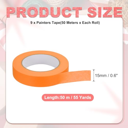 Image of PATIKIL 1 Inch x 495 Yards Painters Tape, Adhesive Masking Tape Paint Tapes for Wall Painting DIY Artist Craft Arts Decoration Labeling, Orange