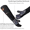 WZQH 23.6 In Leather Welding Gloves for Animal Handling,Grabbing Reptile, Grooming,Trips to Vet,BBQ,Fireplace.Puncture & Scratch Resistant, Bite Proof for Cat Dog Bird Falcon Livestock Snake L Black
