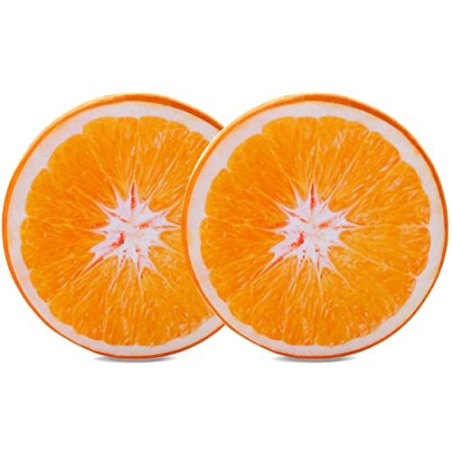 HYSEAS 14" Orange 3D Fruit Throw Pillows 2-Pack