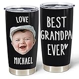 Unifury Personalized Grandpa Tumblers - Fathers Day Present For Grandpa Travel Mug - Grandfather Chr