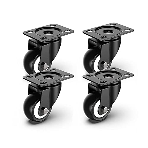Ruedas de poliuretano negro de alta resistencia de 1,6 pulgadas pack de 4 unidades soporta 200 kg