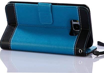 FLYEE Case Compatible with Samsung Galaxy S8 (5.8 inch,Released in 2017),Wallet Case for Women and Girls with Card Holder,Leather Flip case Kickstand for Galaxy S8-Embossed Flowers Blue