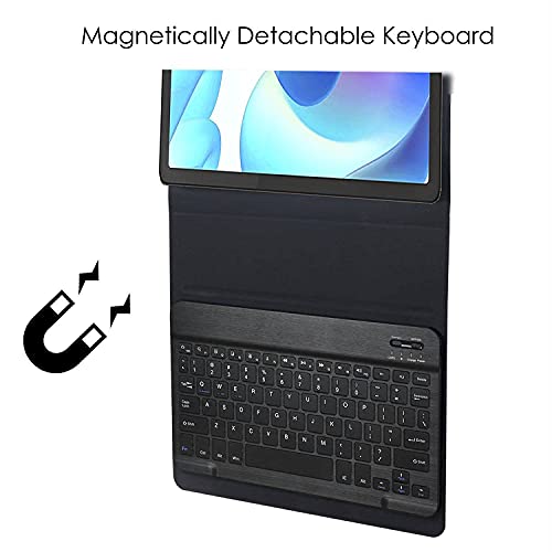 Image of HOM 3 Fold Wireless Bluetooth Keyboard Stand with Detachable Tablet Cover Case for Realme Pad 10.4 inch