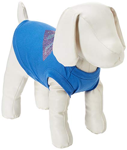 Mirage Pet Products Super Rhinestone Pet Shirt, Small, Blue