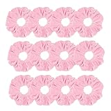 12 Pcs Large Velvet Scrunchies for Thick Long Hair Scrunchies Hair Ties Women Girls Hair Ponytail Holder (Pink)