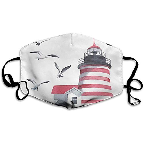 Preisvergleich Produktbild Leuchtturm, Leuchtturm und Möwen am Strand Navigationshilfe Seaside Waterways Art, Rot Grau Weiß