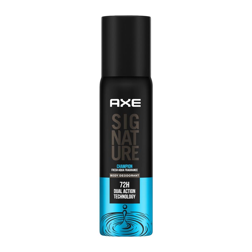 AXE Signature Champion Body Deodorant| Fresh Aqua Fragrance| 72H Odour Protection | 122 ML-image-0