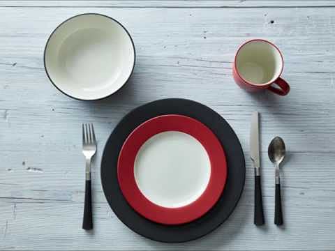 Noritake 4-Piece Colorware Rim Place Setting, Graphite #TOP6