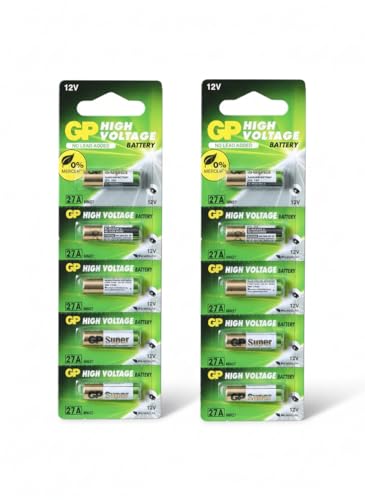 GP Alto Voltaje Batería 27 A MN27 A27 PK5 12 V [10 Pack]