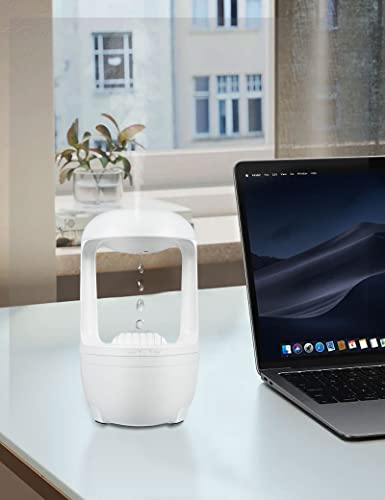 Cool Mist Humidifiers For Bedroom Led Light, Perpurity Anti Gravity Air Humidifier With Water Droplets 500Ml, Portable Small Humidifier With Auto Shut Off For Large Room Bedroom Office Plant. #TOP5