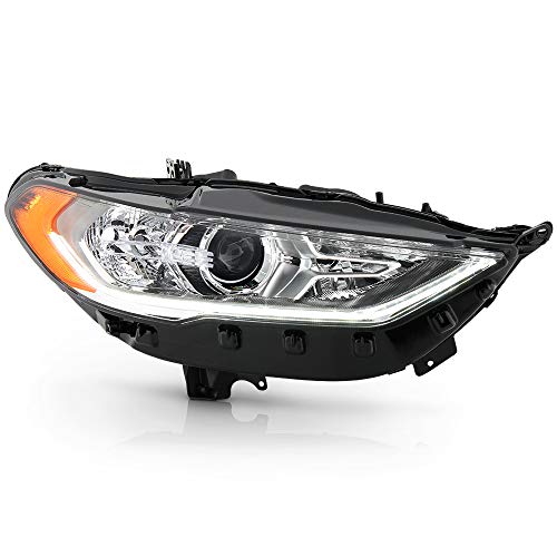 ACANII - For [Halogen w/Factory LED DRL Model] 2017-2020 Ford Fusion Projector Headlight Headlamp Right Passenger Side