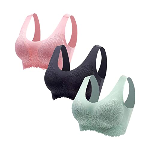 3 PCS Brazziti Bombshell Bra, Seamless Push Up Comfort Yoga Sports Bra, Full Coverage Wireless Bra with Removable Pads