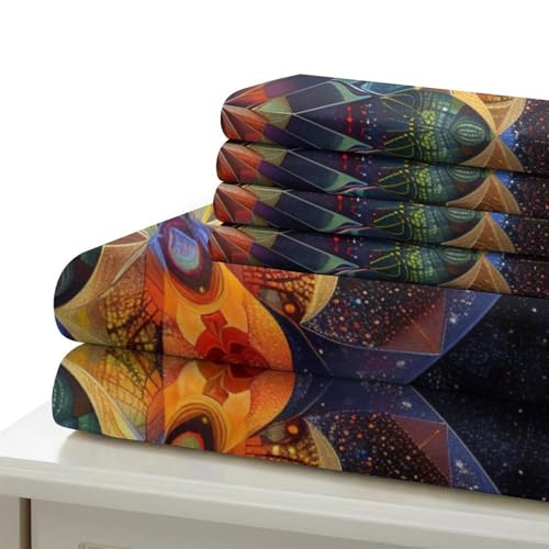 Ensemble de literie bohemia avec housse de couette 3 pièces super king microfibre douce