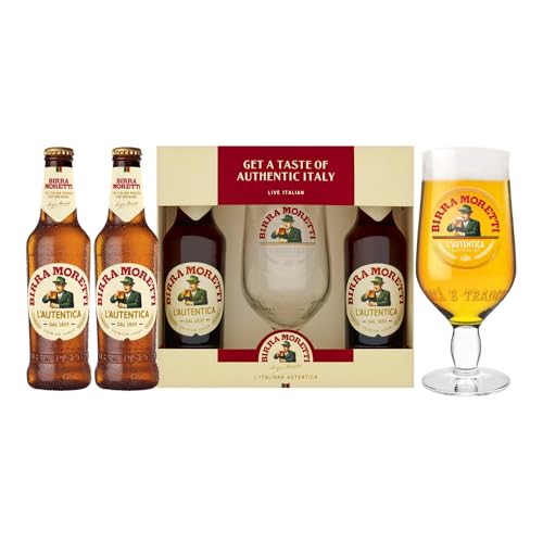 Birra Moretti Lager Gift Set 2 x 330 ml Glass