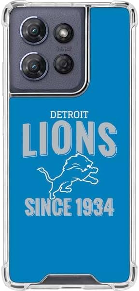 Skinit Clear Phone Case Compatible with Moto G 5G (2025) - Officially Licensed NFL Detroit Lions Helmet Design