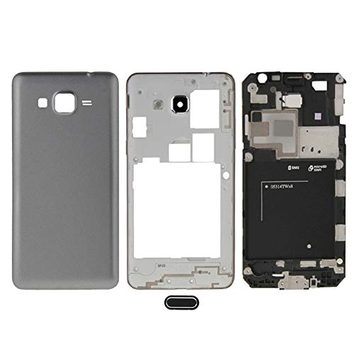 Mobile Phone Replacement Full Housing Cover (Front Housing LCD Frame Bezel Plate + Middle Frame Bezel + Battery Back Cover) + Home Button for Galaxy Grand Prime / G530 (Dual SIM Card Version) (Grey)