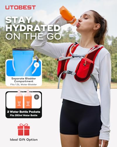 Chaleco para correr ajustable UTOBEST para evitar rozaduras con botellas 5