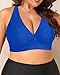 Yonique Women Plus Size Bikini Top Large Bust Swim Top Sport Bra Royal Blue 20Plus