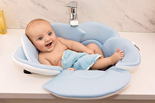 Soothing Company - Baby Bath Pillow - Infant Tub Cushion, Quick Drying Mat for Infant Bathing (Blue)