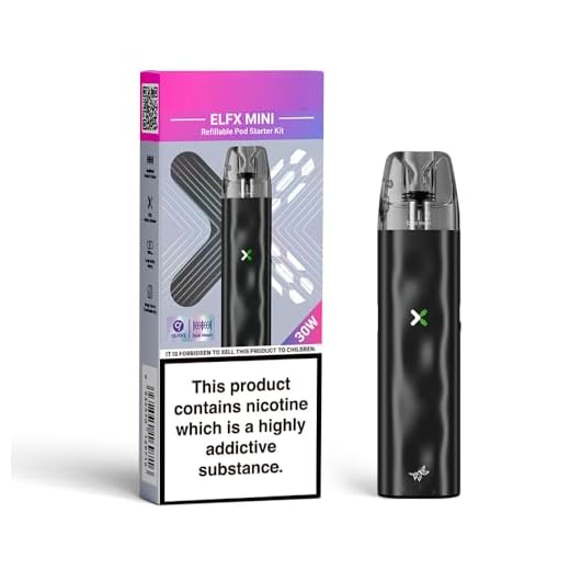 Vaporly UK ELFX Mini Refillable Pod Starter Vape Kit, 30W, Black