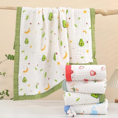 Image of Muslin Quilt Baby Blankets 43 * 43in, Neutral Toddler Cooton Swaddle Blanket, Soft Receiving Blankets for Unisex Baby Girl Boy,Cobijas para Bebe, Newborn Nuilt Crib