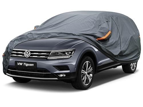 Image of GUNHYI Premium Car Cover Custom Fit VW Tiguan (2016-2026), 16 Layers Heavy Duty Car Cover Waterproof All Weather with Zipper Door for Sun Rain Snow Dust Uv Protection
