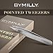 By MILLY Pointed Tweezers | High Carbon Stainless Steel Needle Nose | Fine Point Precision Hair Removal | Perfectly Aligned & Hand-Filed Sharp | Silver