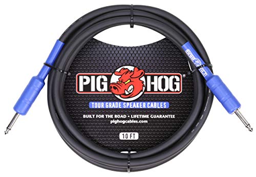 Câble de haut-parleur Pig Hog PHSC10 calibre 14 cordon audio ampli enceinte 3 m jack 0,6 cm
