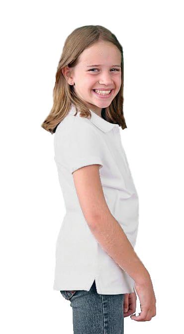 Image of T-HOC Kid Girls Cotton Polo T Shirt White |P