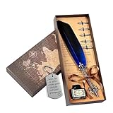 DzpKrka Juego de soporte de plumas y tinta | Secado rápido con plumas de repuesto como llavero | Pluma de buceo de tinta papelería - Para escribir diarios, firmas, ejercicio, principiantes, cumpleaños