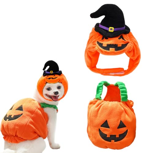 Disfraz de calabaza de Halloween para perros, gorro de calabaza para gatos, bonito gorro para mascotas, accesorio ajustable para cachorros y gatitos, gorro para mascotas.