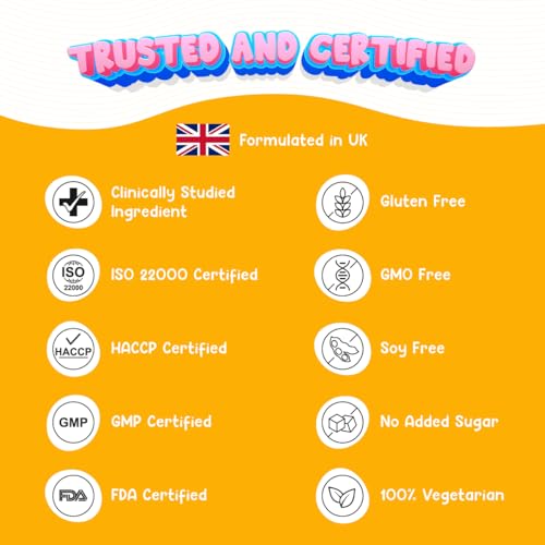 Image of U-VITA Grow Buddy Multivitamin Gummies for Kids (2+ Years) | No Added Sugar | 27 Essential Vitamins, Minerals & Pure herbal extracts | Made in India and Formulated in the UK |60 Gummies, Strawberry