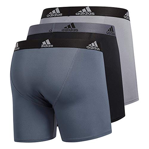 Adidas Men's Big & Tall Performance Boxer Brief Underwear (3-Pack), Black/Onix Grey/Grey, 3X-Large Big Tall #TOP4