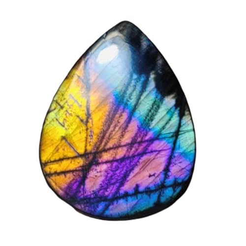 Pierre labradorite arc-en-ciel naturelle pour remplacer un cabochon ou creer un pendentif