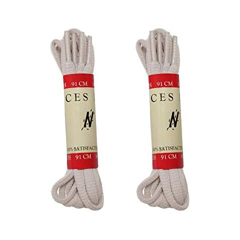 NIVZIV TWO PAIR PACK Durable Oval Athletic Shoelaces (6.5 mm Diameter) 45" (114 cm), Ivory (Off-White) Cover