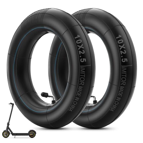 Amitor (2 Pack) 10x2.50 Thicker Inner Tubes, 10x2.50 Scooter Inner with 90° Bent Valve, 60/70-6.5 Tube Compatible with Nine-bot MAX G30 G30P G30LP/Kugoo M4 M4Pro/Soflow So4 Pro Electric Scooter