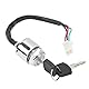 4-Draht-Stecker Zündschlüsselschalter, Motorrad Elektrofahrrad Zündschalter Set mit 2 Schlüsseln Ersatz Universal für ATV Mini Moto Dirt Bike