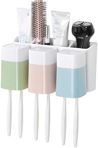Bathroom Toothbrush Holder Wall Mounted Magnetic Suction Toilet Rack Toothbrush Rack Toothbrush Cup Holder Set Suction Wall Storage Rack