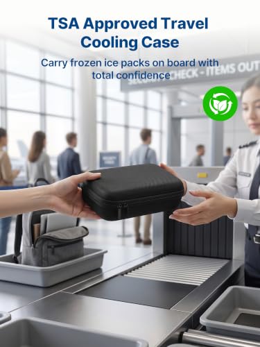 Image of YOUSHARES Cooler Travel Case for Zepbound & Mounjaro Pens, Holds 4 Pens | TSA Approved, 2 x 100g Reusable Ice Packs, Fits Most GLP-1 Pens, Waterproof EVA Hard Shell, Travel & Fridge Ready, 8-10H Cool